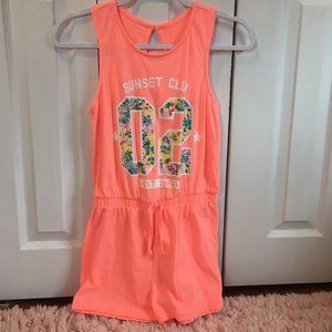 Coral sleeveless romper